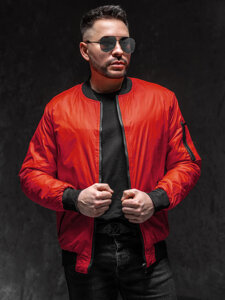 Bolf Herren Übergangsjacke Bomberjacke Rot  AK95A1