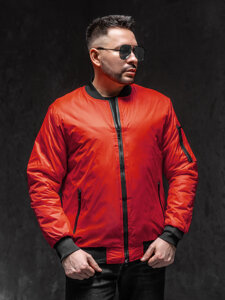 Bolf Herren Übergangsjacke Bomberjacke Rot  AK95A1