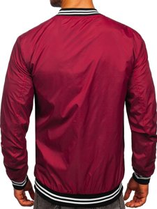 Bolf Herren Übergangsjacke Bomberjacke Weinrot  M10298