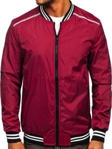 Bolf Herren Übergangsjacke Bomberjacke Weinrot  M10298