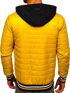 Bolf Herren Übergangsjacke Bomberjacke mit Kapuze Gelb 6192