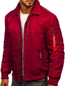 Bolf Herren Übergangsjacke Pilotenjacke Weinrot  EX1787