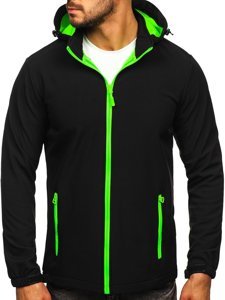 Bolf Herren Übergangsjacke Softshell Jacke Schwarz-Grün  HH017