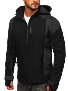 Bolf Herren Übergangsjacke Softshell Jacke Schwarz  HM190