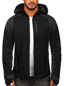 Bolf Herren Übergangsjacke Softshell Jacke Schwarz  HM190