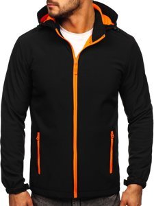 Bolf Herren Übergangsjacke Softshell Jacke Schwarz-Orange  HH017