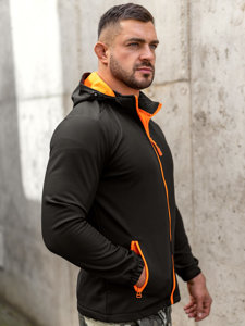 Bolf Herren Übergangsjacke Softshell Schwarz-Orange HH017A