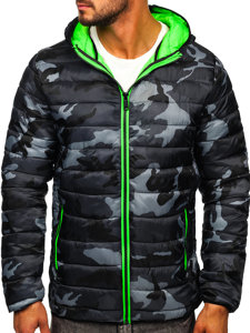 Bolf Herren Übergangsjacke Sport  Jacke Camo Dunkelblau  SM83