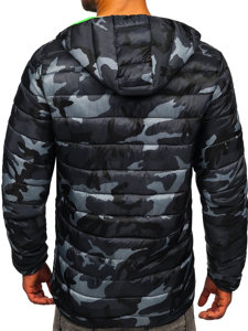 Bolf Herren Übergangsjacke Sport  Jacke Camo Dunkelblau  SM83