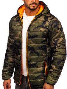 Bolf Herren Übergangsjacke Sport Jacke Camo Grün  SM83