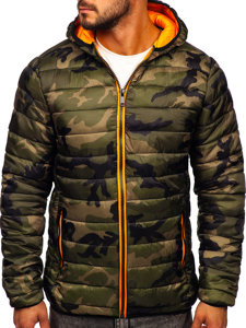 Bolf Herren Übergangsjacke Sport Jacke Camo Grün  SM83