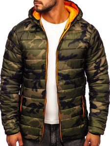 Bolf Herren Übergangsjacke Sport Jacke Camo Grün  SM83