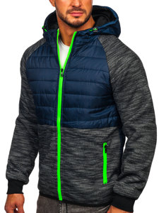 Bolf Herren Übergangsjacke Sport Jacke Dunkelblau  M10018