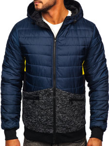 Bolf Herren Übergangsjacke Sport Jacke Dunkelblau  M10019