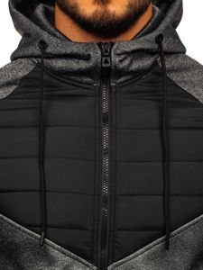 Bolf Herren Übergangsjacke Sport Jacke Schwarzgrau  KS1890