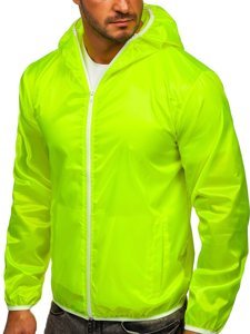 Bolf Herren Übergangsjacke Windjacke mit Kapuze Gelb-Neon  5060