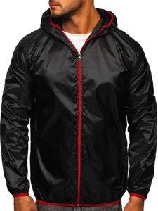 Bolf Herren Übergangsjacke Windjacke mit Kapuze Schwarz  5060