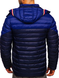 Bolf Herren Übergangsjacke mit Steppmuster Dunkelblau  M13012