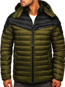 Bolf Herren Übergangsjacke mit Steppmuster Grün  M13012