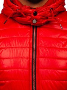 Bolf Herren Übergangsjacke mit Steppmuster Rot  6191