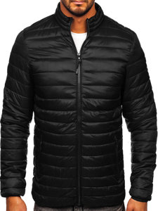 Bolf Herren Übergangsjacke mit Steppmuster Schwarz LY33