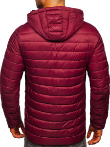 Bolf Herren Übergangsjacke mit Steppmuster Weinrot  M13001