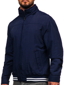 Bolf Herren Übergangsjacke mit versteckter Kapuze Dunkelblau  5M3101