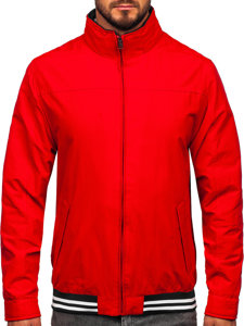 Bolf Herren Übergangsjacke mit versteckter Kapuze Rot 5M3101