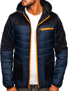 Bolf Herren Überganssjacke Steppjacke Dunkelblau  M10006