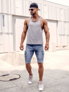 Bolf Herren Uni Tank Top Grau  1245A