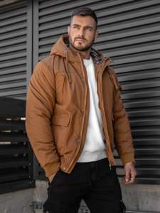 Bolf Herren Warme Baumwoll Jacke Winterjacke Camel  1890A