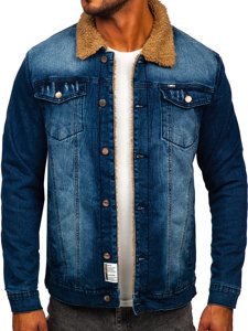 Bolf Herren Warme Jeansjacke Dunkalblau  MJ520BS