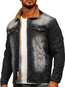 Bolf Herren Warme Jeansjacke Schwarz  MJ520N