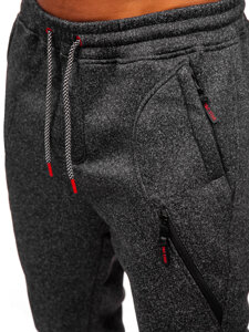 Bolf Herren Warme Sporthose Joggers Schwarzgrau  Q1104