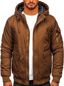 Bolf Herren Warme Winterjacke Baumwoll Jacke Camel  1890