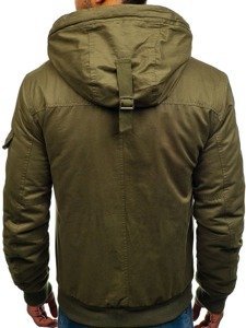 Bolf Herren Warme Winterjacke Baumwoll Jacke Grün  1890