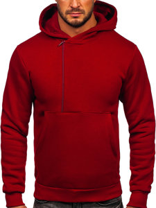 Bolf Herren Warmer Kapuzenpullover Weinrot  02