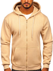 Bolf Herren Warmer Kapuzenpullover mit Reißverschluss Beige 2008