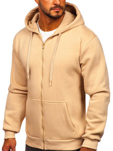 Bolf Herren Warmer Kapuzenpullover mit Reißverschluss Beige 2008