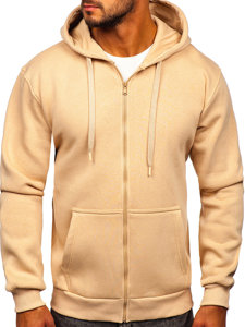 Bolf Herren Warmer Kapuzenpullover mit Reißverschluss Beige 2008