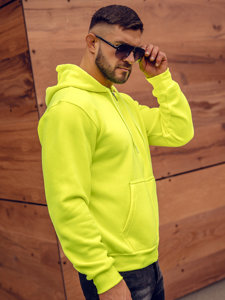 Bolf Herren Warmer Kapuzenpullover mit Reißverschluss Gelb-Neon 2008A