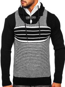 Bolf Herren Warmer Pullover mit Stehkragen Schwarz  2000