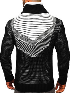 Bolf Herren Warmer Pullover mit Stehkragen Schwarz  2027