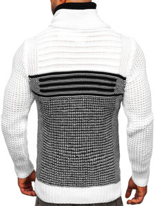 Bolf Herren Warmer Pullover mit Stehkragen Schwarz-Weiß  2026