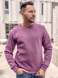 Bolf Herren Warmes Sweatshirt ohne Kapuze Violett  2001A