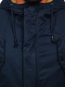 Bolf Herren Wintarjacke Parka Dunkelblau  1794