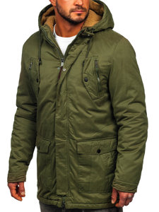 Bolf Herren Wintarjacke Parka Grün  1794