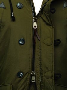 Bolf Herren Wintarjacke Parka Grün  1888