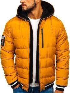 Bolf Herren Winterjacke Bomberjacke Camel  5892