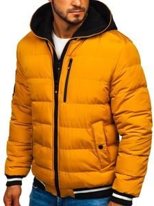 Bolf Herren Winterjacke Bomberjacke Camel  5892